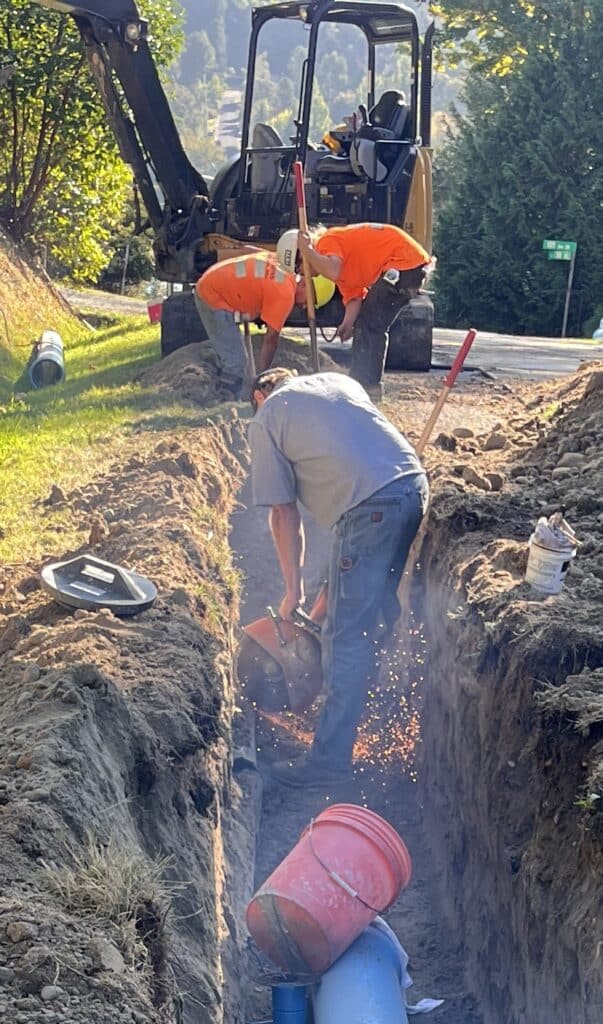 Crews work on 238th